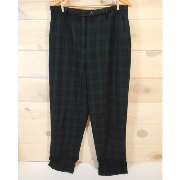 Pendelton Women's size 14 Plaid Pants 100% Virgin Wool Career Church Fully Lined - Picture 2 of 14